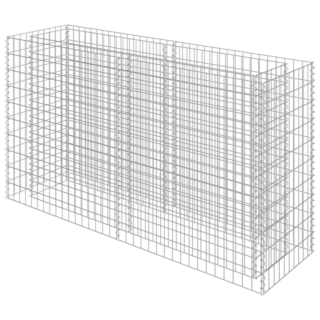 Gabion Raised Bed Galvanised Steel 180x50x100 cm