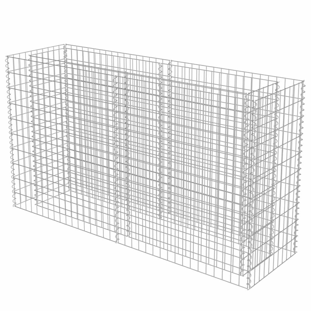 Gabion Raised Bed Galvanised Steel 180x50x100 cm