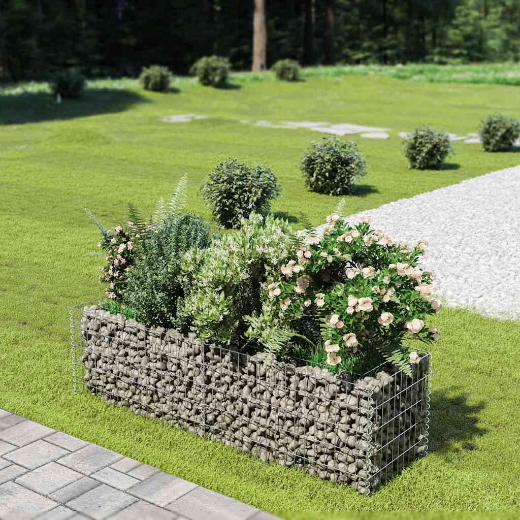 Gabion Raised Bed Galvanised Steel 180x50x50 cm