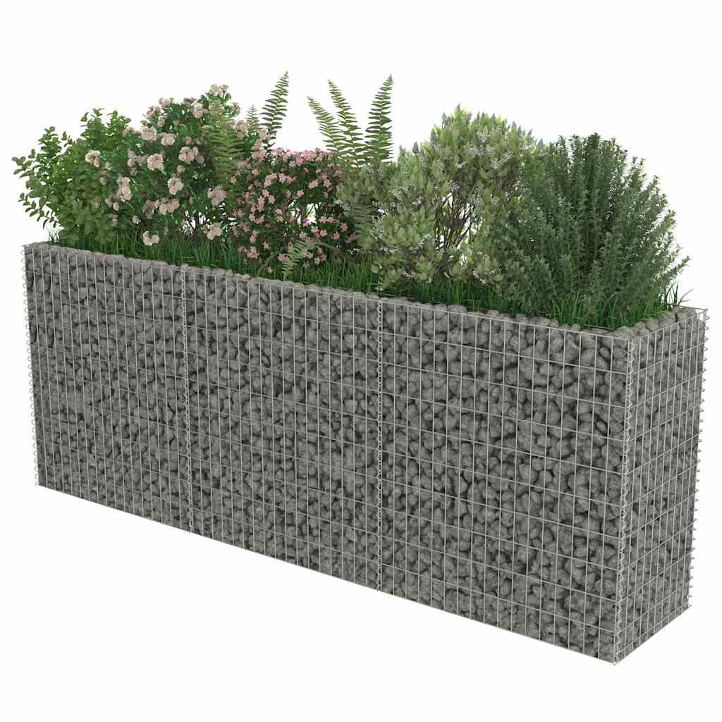 Gabion Raised Bed Galvanised Steel 270x50x100 cm