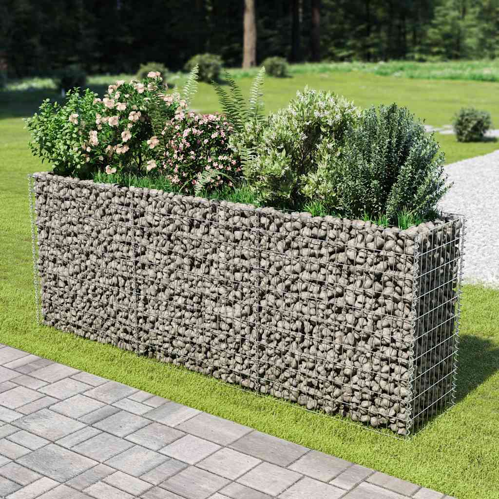 Gabion Raised Bed Galvanised Steel 270x50x100 cm