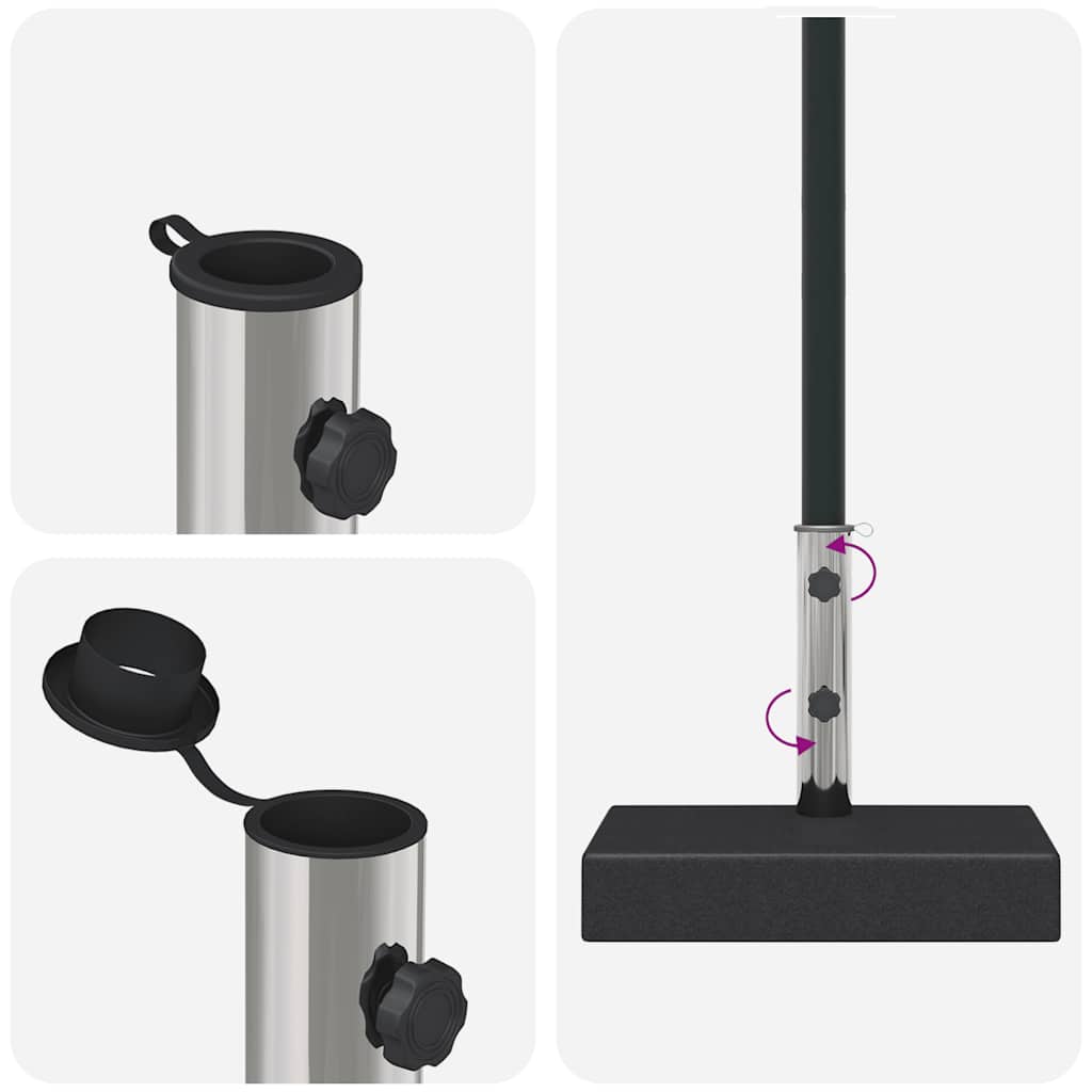 Parasol Base Granite 25 kg Rectangular Black