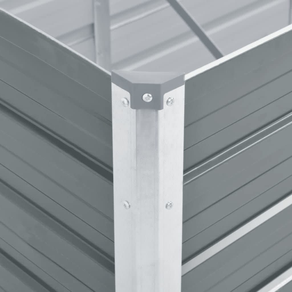 Garden Raised Bed Galvanised Steel 240x80x45 cm Grey