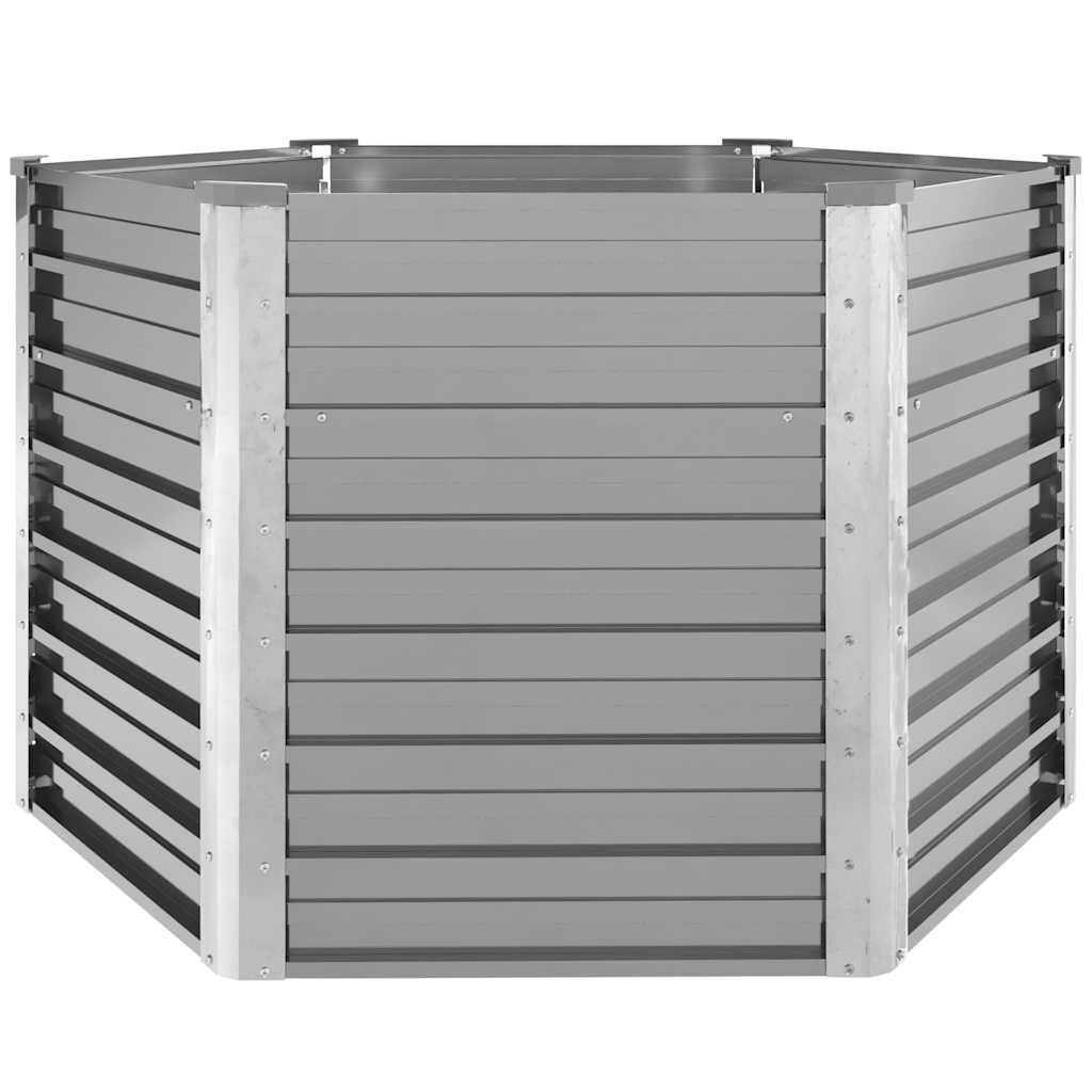 Garden Raised Bed Galvanised Steel 129x129x77 cm Grey