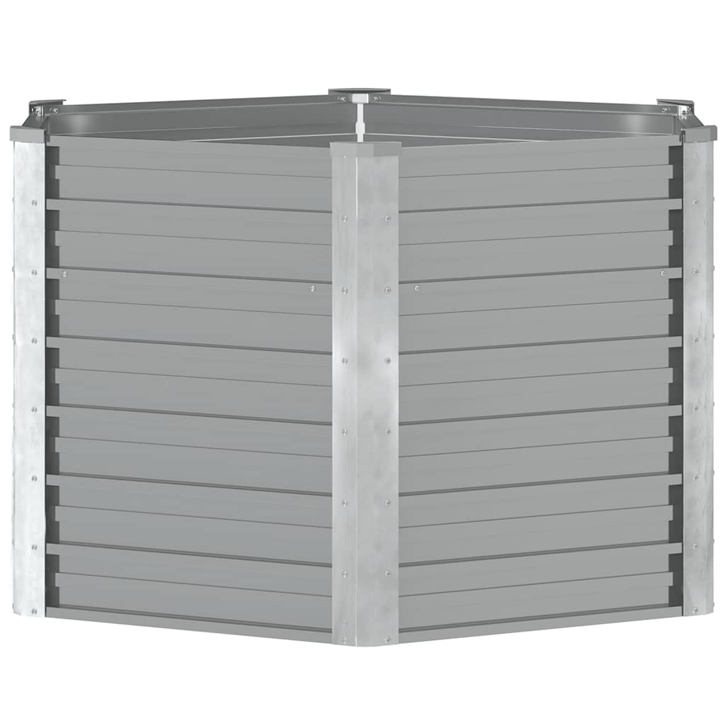 Garden Raised Bed Galvanised Steel 129x129x77 cm Grey