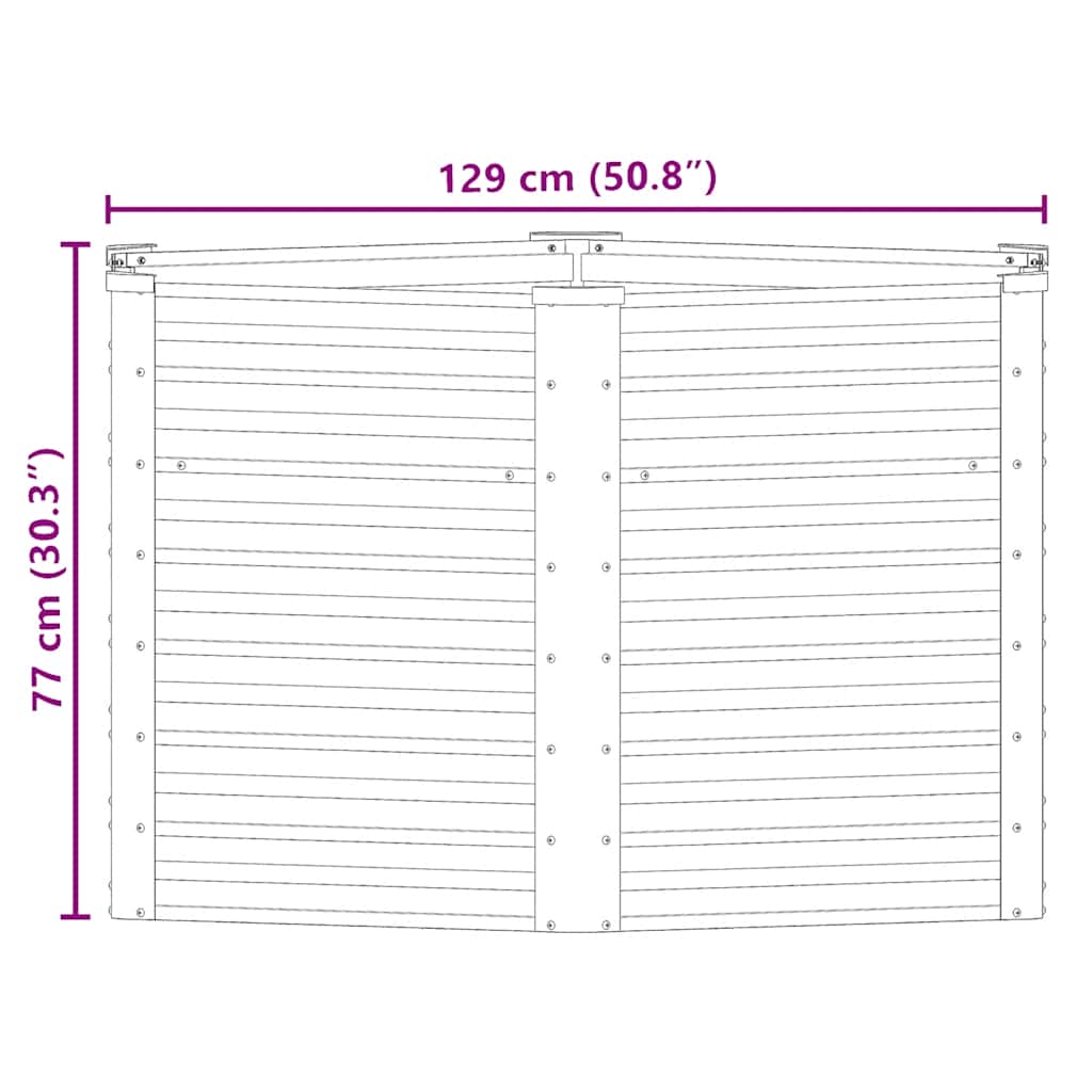 Garden Raised Bed Galvanised Steel 129x129x77 cm Grey