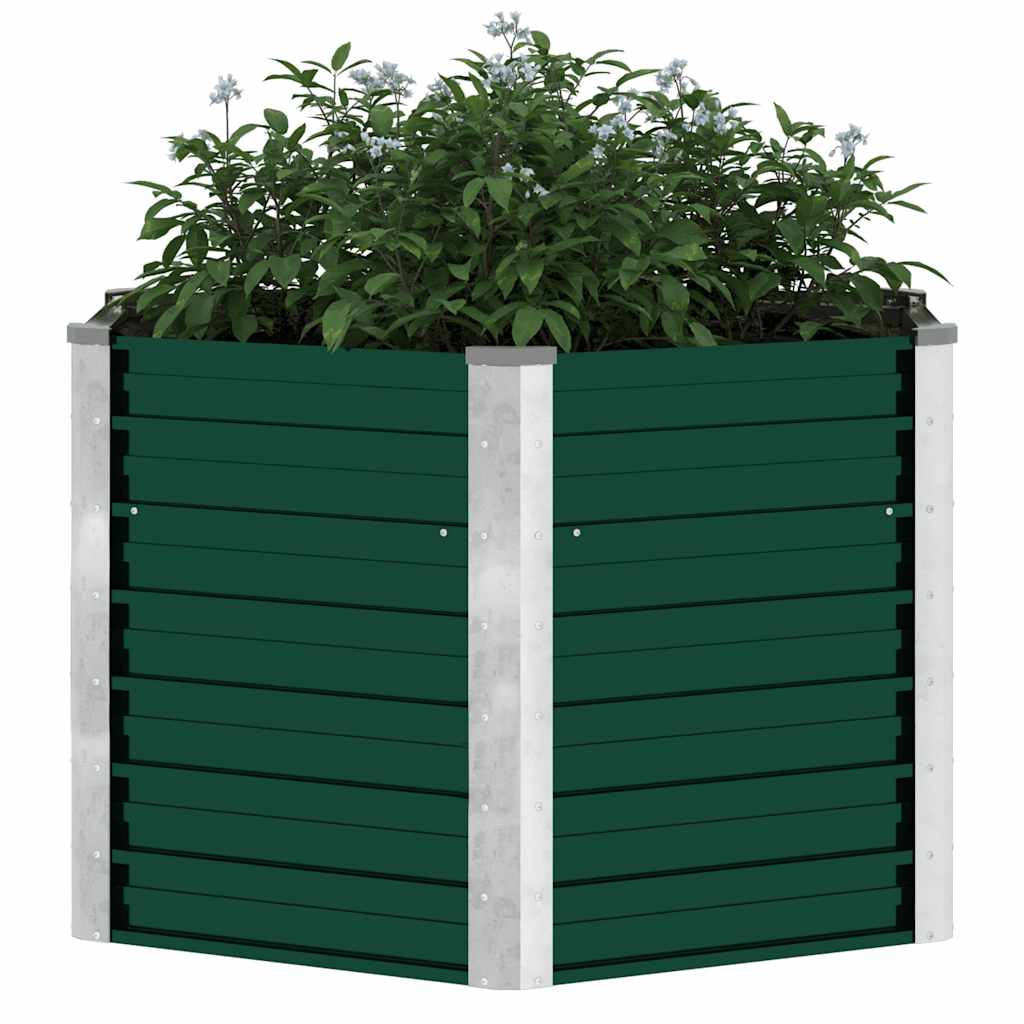 Garden Raised Bed Galvanised Steel 129x129x77 cm Green