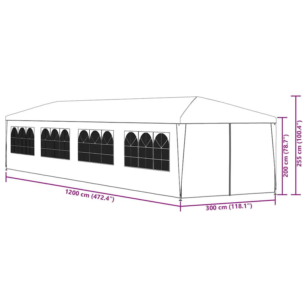 Party Tent 3x12 m Anthracite