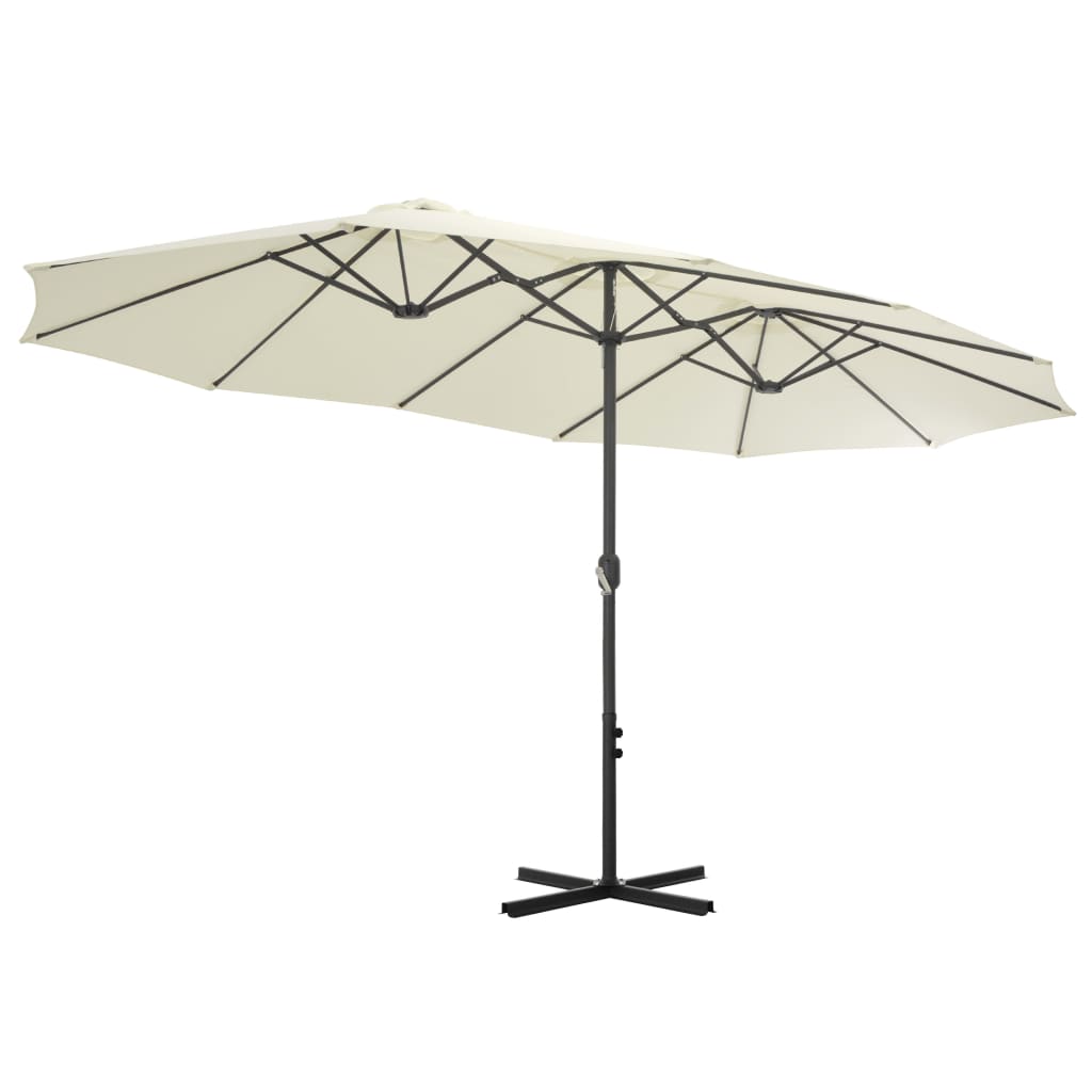 Garden Parasol with Aluminium Pole 460x270 cm Sand