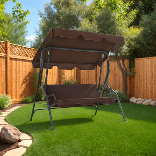 Garden Swing Bench Coffee 170x110x153 cm