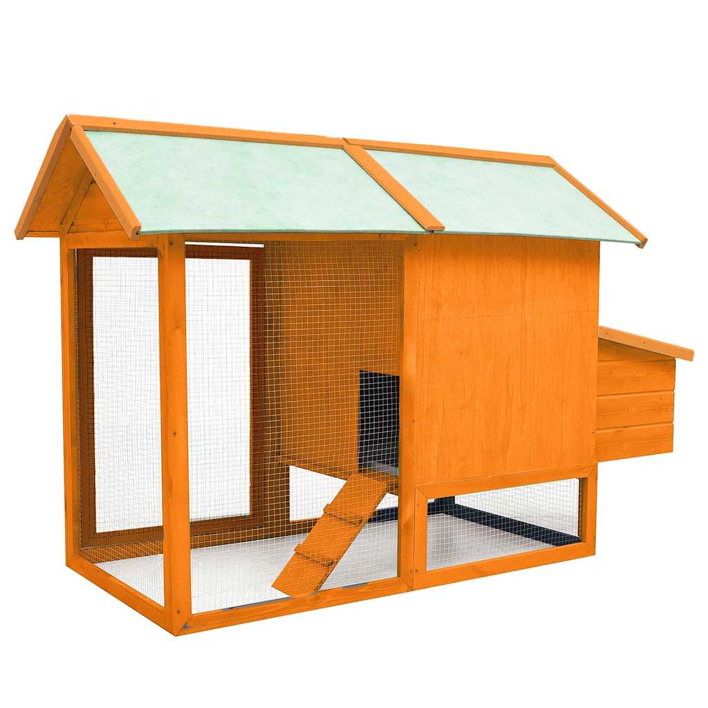 Chicken Cage Solid Pine & Fir Wood 170x81x110 cm