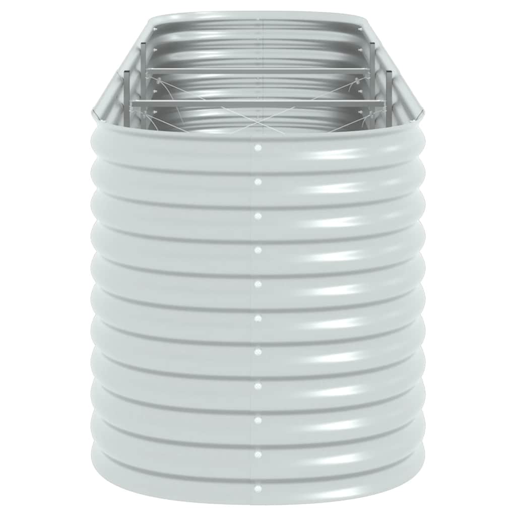 Garden Raised Bed 320x80x81 cm Galvanised Steel Silver