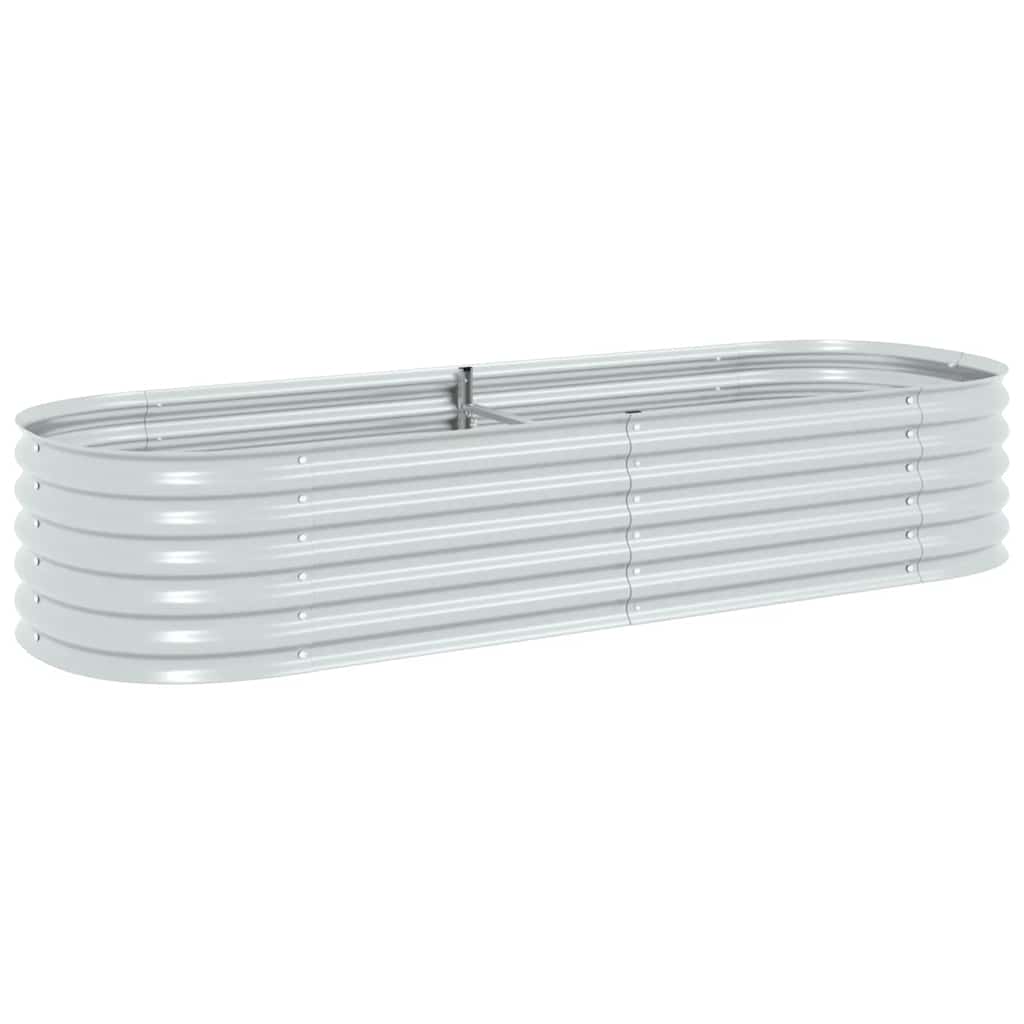 Garden Raised Bed 240x80x44 cm Galvanised Steel Silver