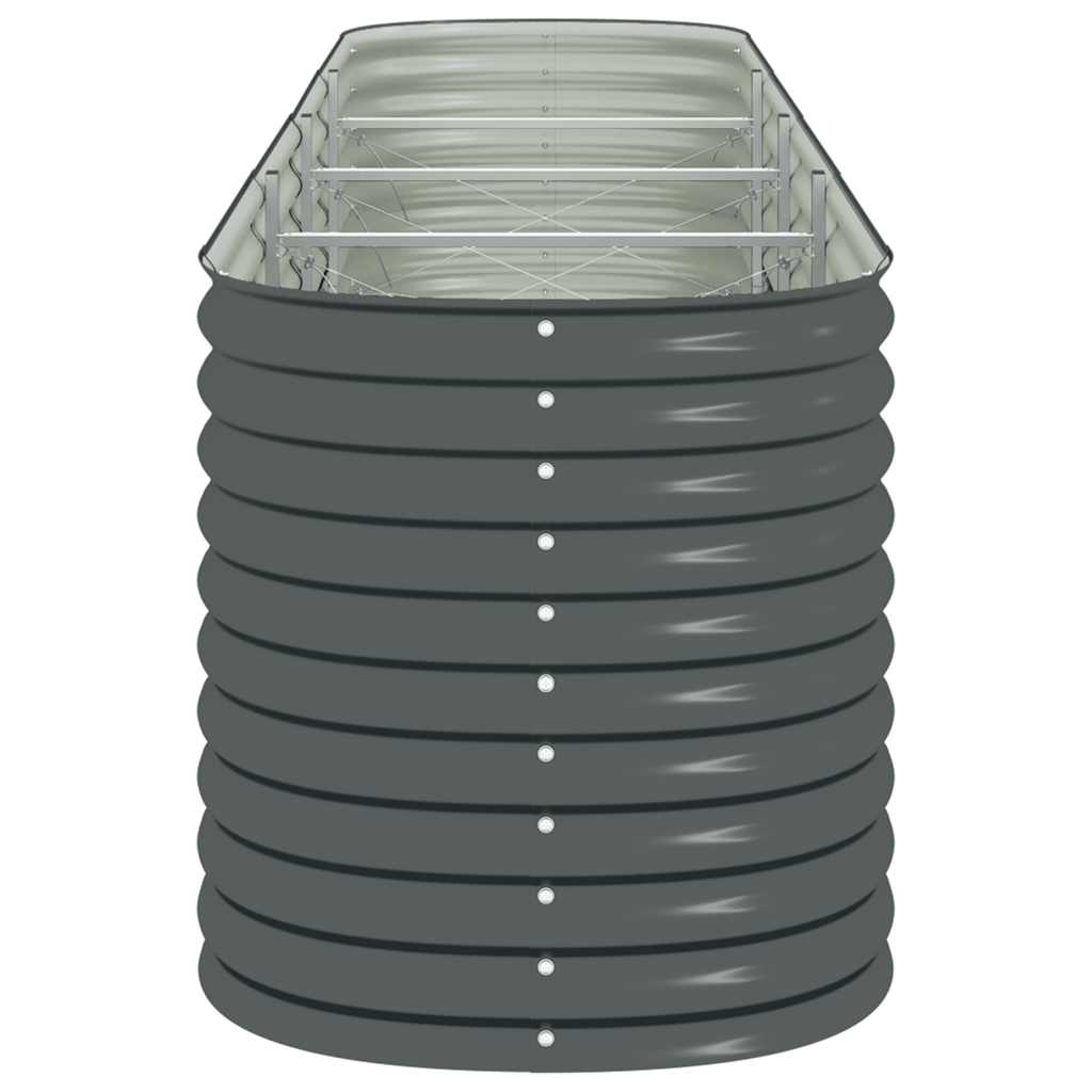 Garden Raised Bed 400x80x81 cm Galvanised Steel Grey