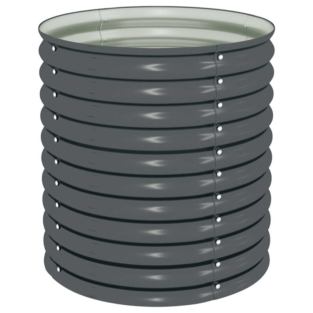 Garden Raised Bed 80x80x81 cm Galvanised Steel Grey