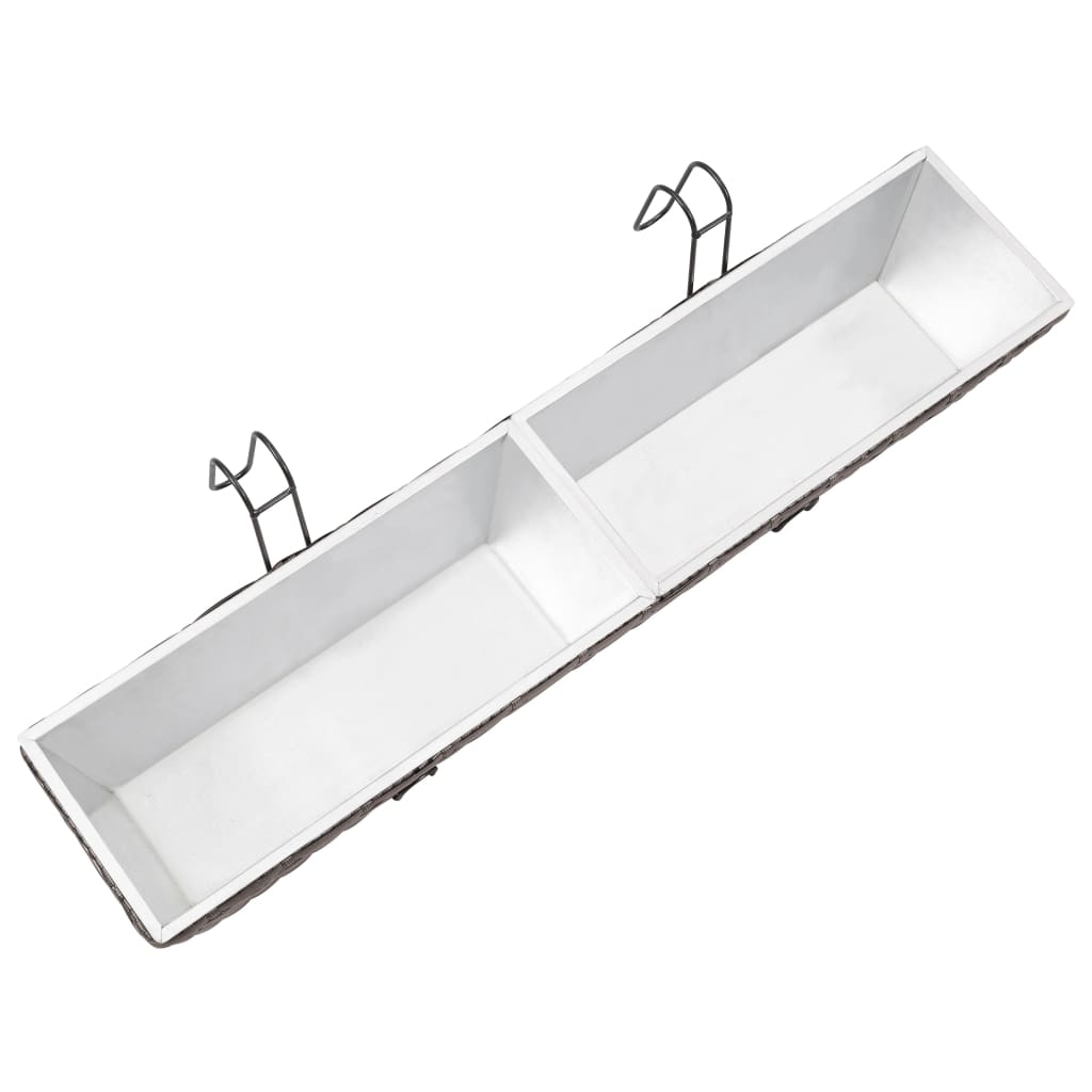 Balcony Raised Beds 2 pcs 80 cm Grey Poly Rattan