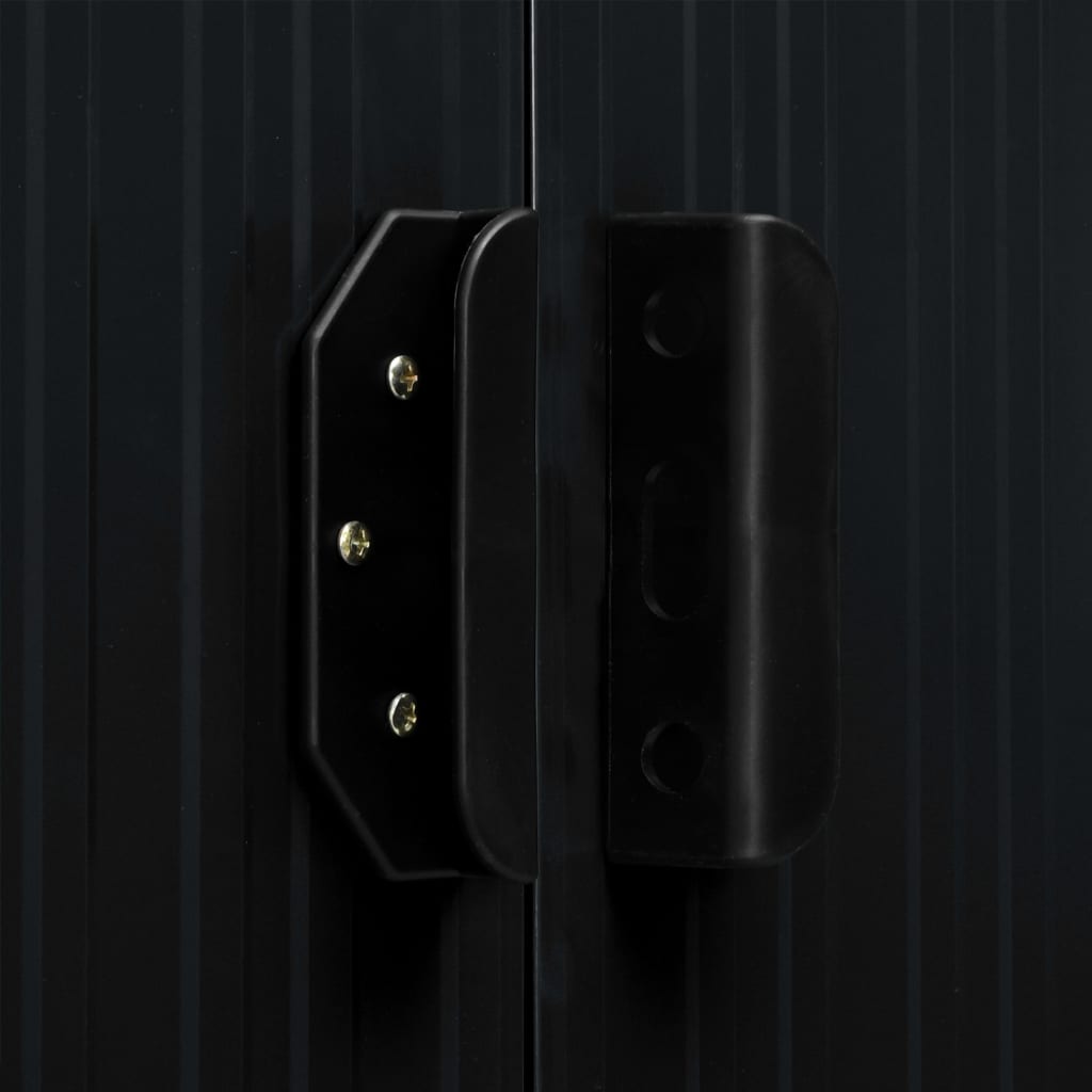 Garden Shed with Sliding Doors Anthracite 386x131x178 cm Steel