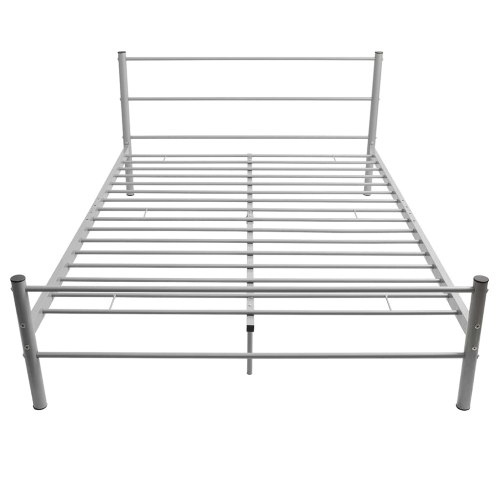 Bed Frame without Mattress Grey Metal Double Size