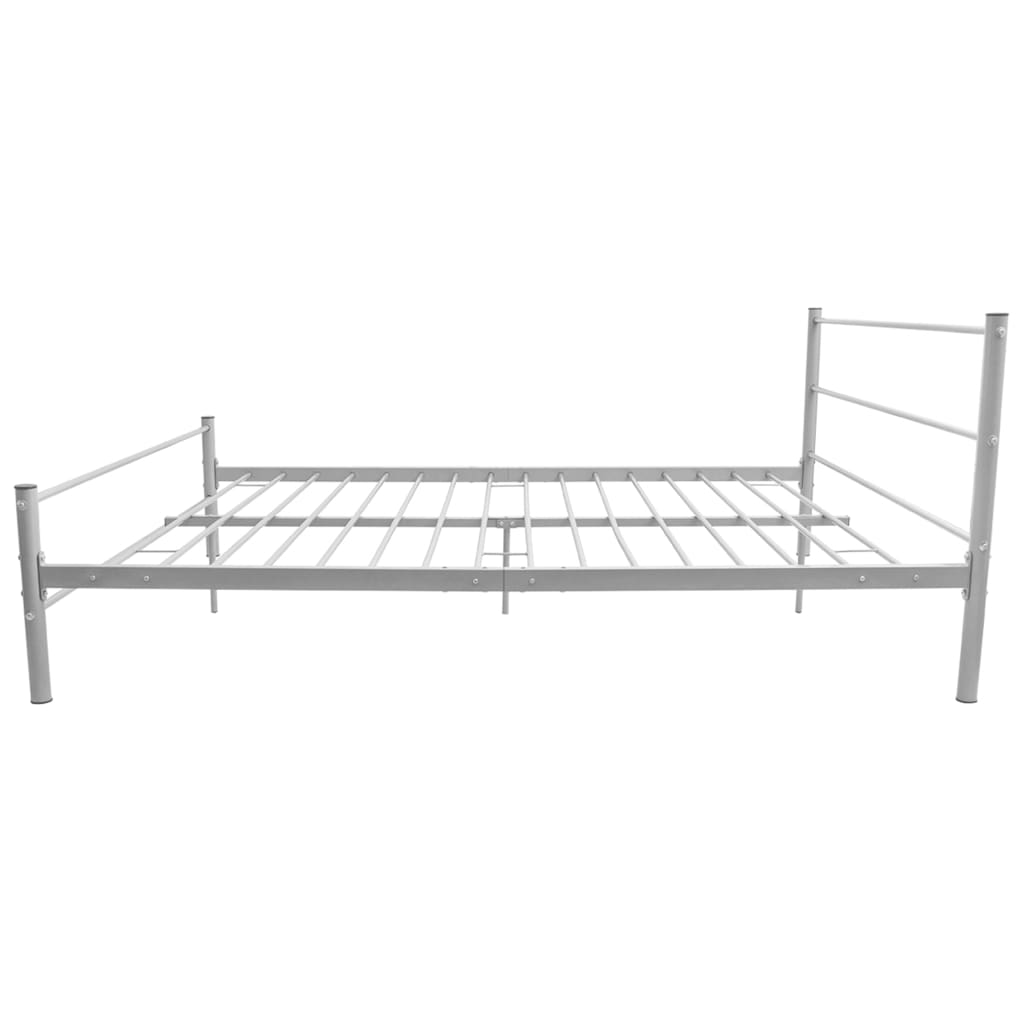 Bed Frame without Mattress Grey Metal Double Size