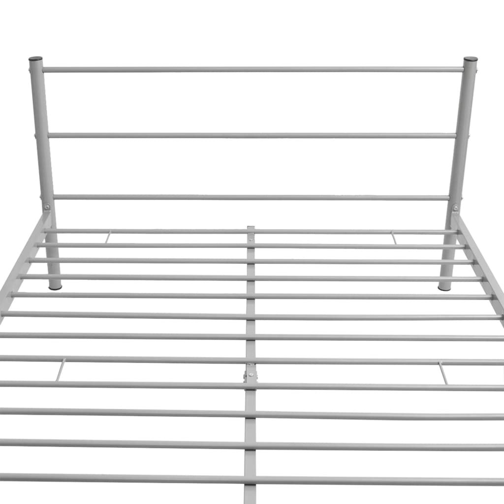 Bed Frame without Mattress Grey Metal Double Size