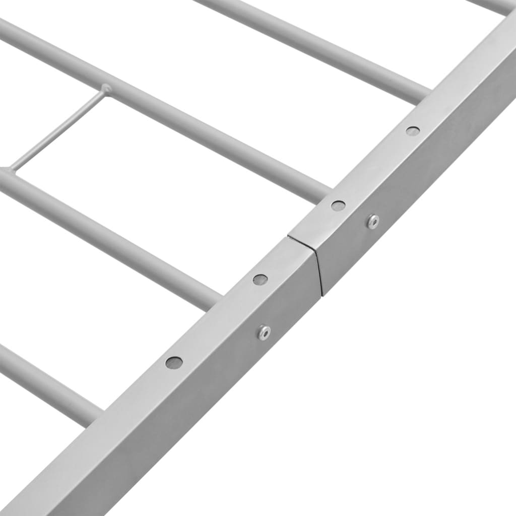 Bed Frame without Mattress Grey Metal Double Size