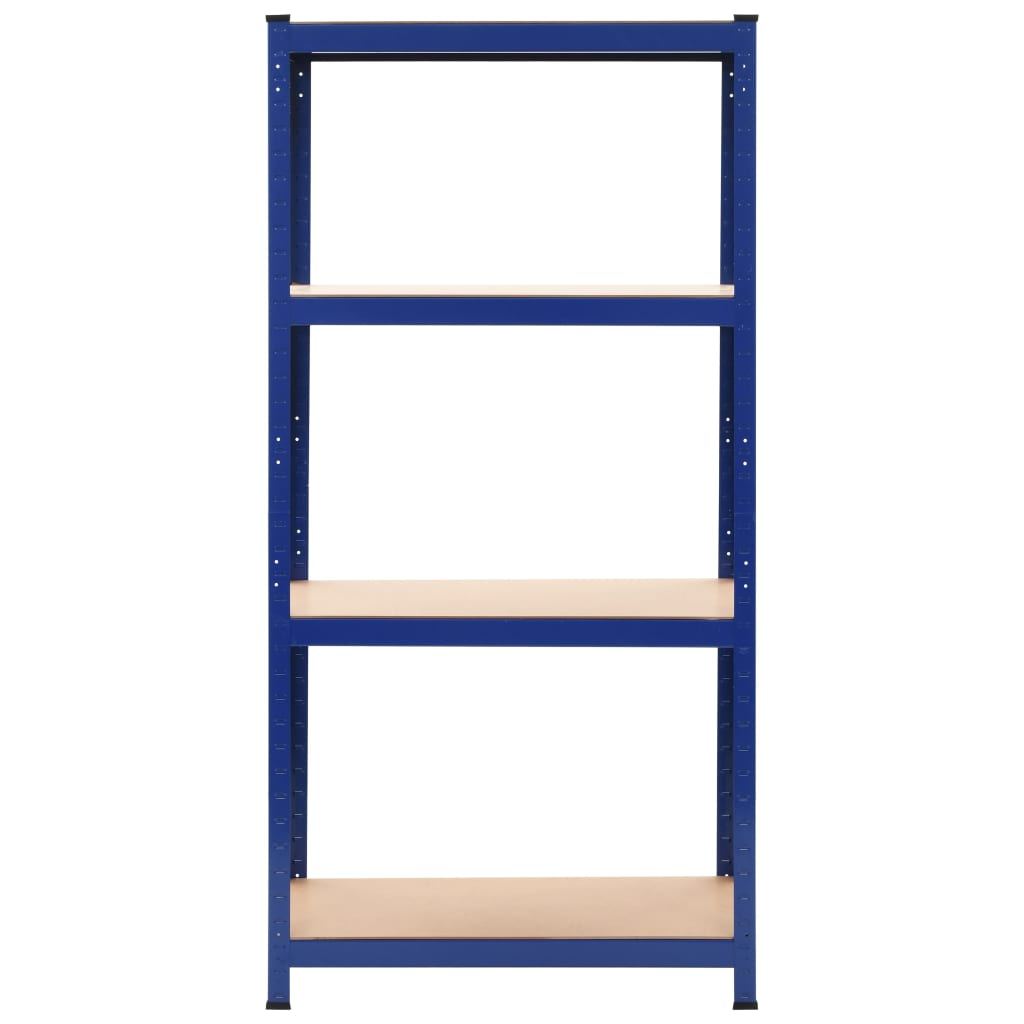 4-Layer Storage Shelf Blue Steel&Engineered Wood