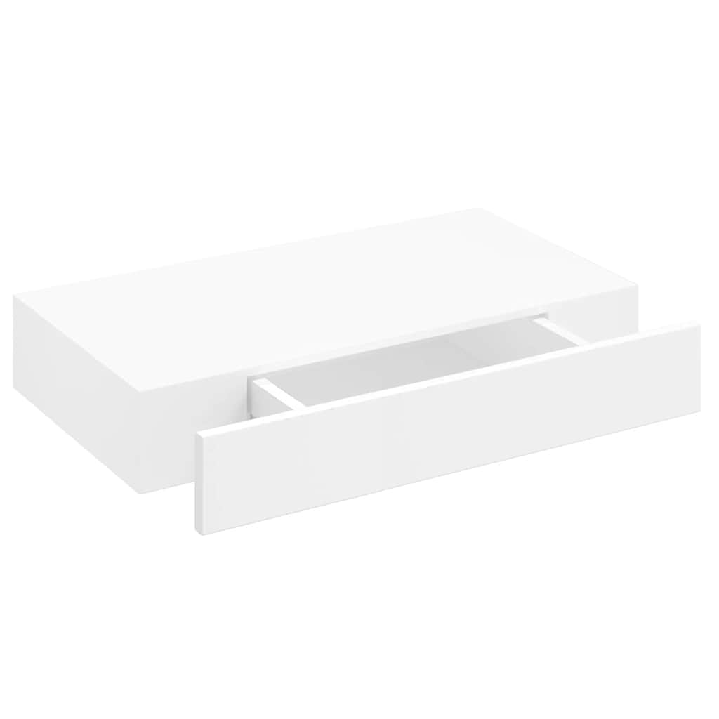 Floating Wall Shelves with Drawers 2 pcs White 48 cm