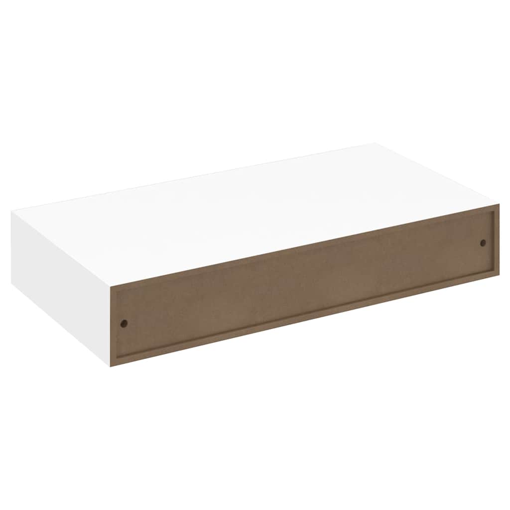 Floating Wall Shelves with Drawers 2 pcs White 48 cm