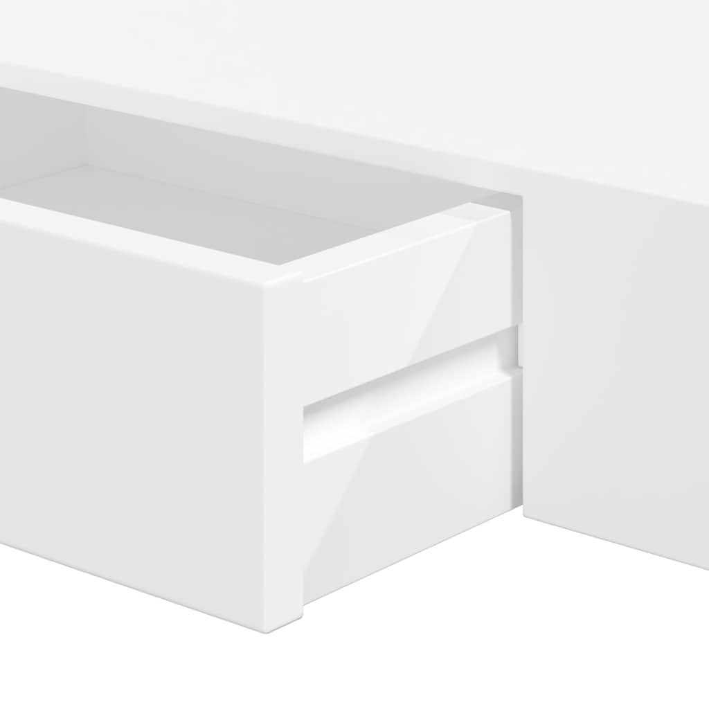 Floating Wall Shelves with Drawers 2 pcs White 48 cm