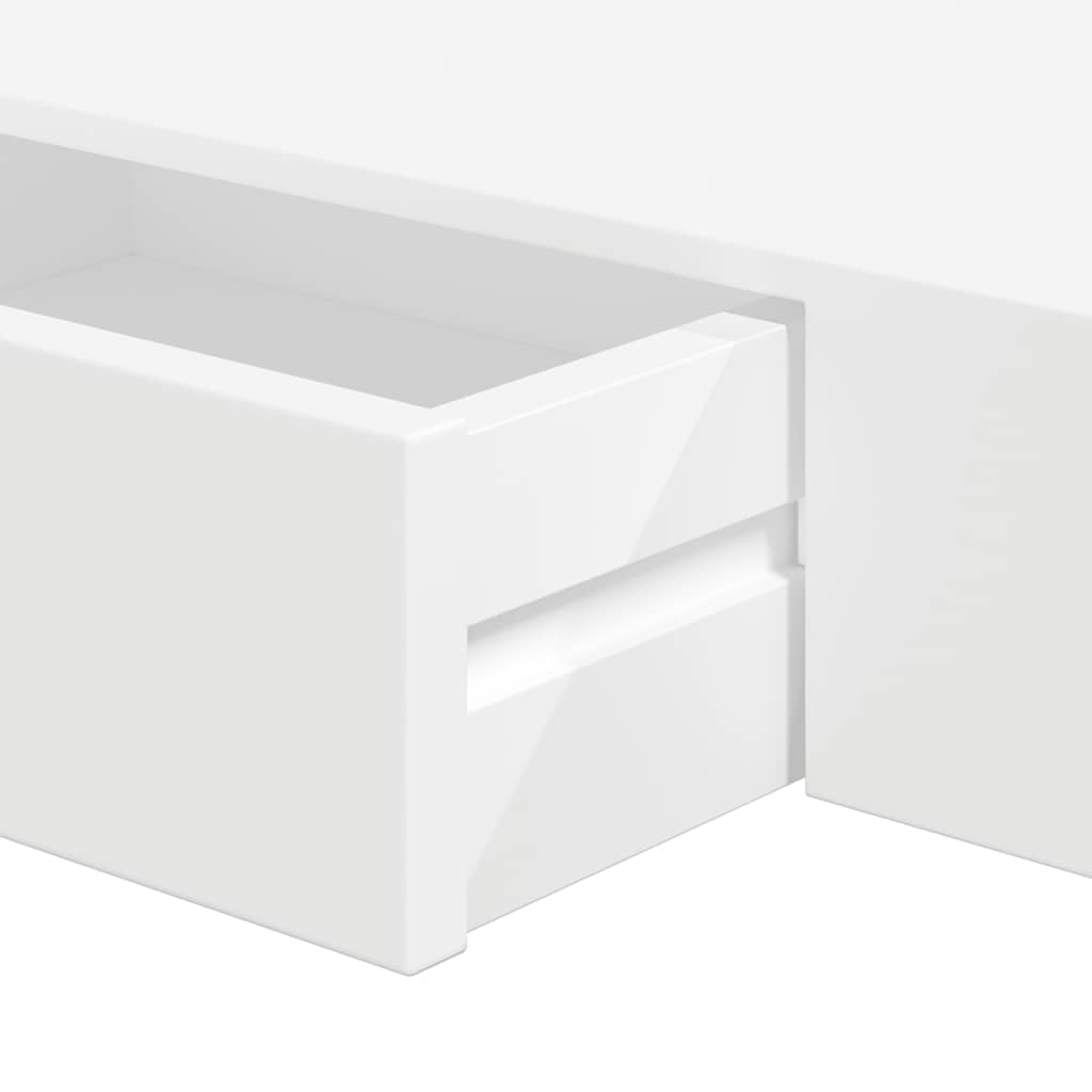 Floating Wall Shelves with Drawers 2 pcs White 48 cm