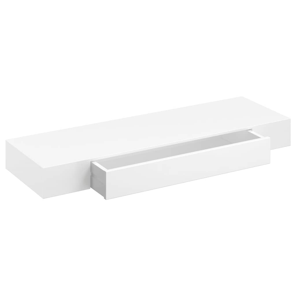 Floating Wall Shelves with Drawers 2 pcs White 80 cm