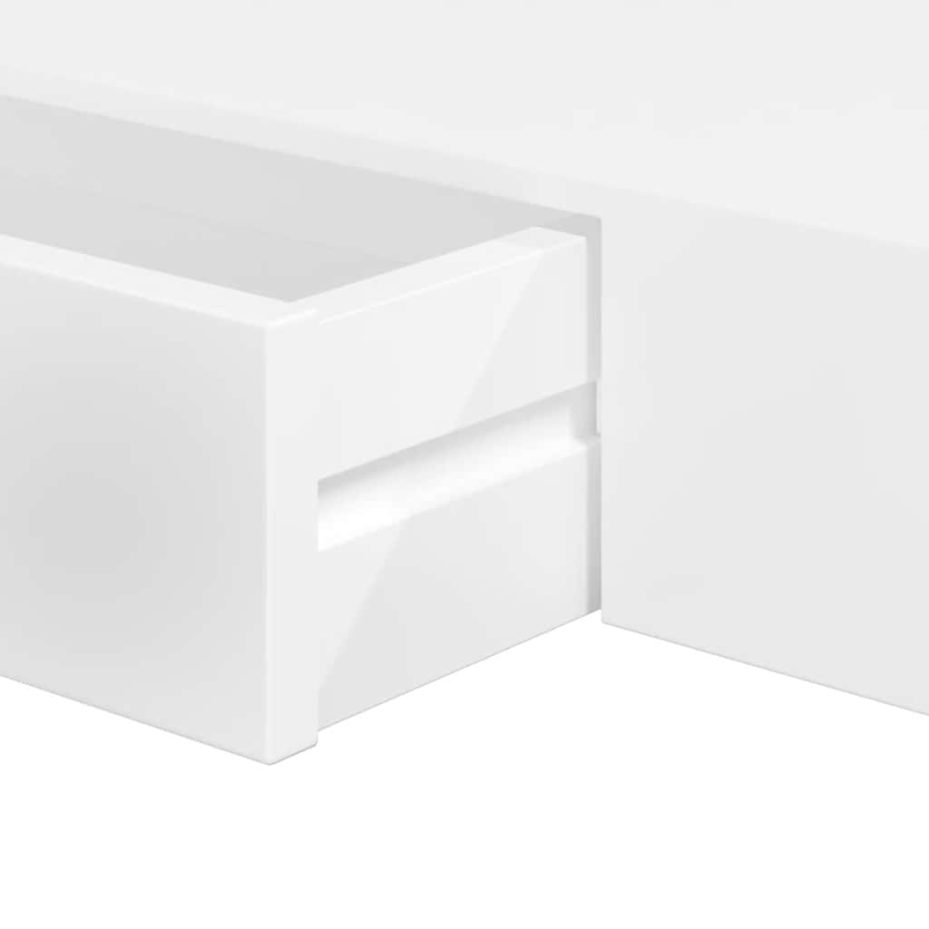 Floating Wall Shelves with Drawers 2 pcs White 80 cm