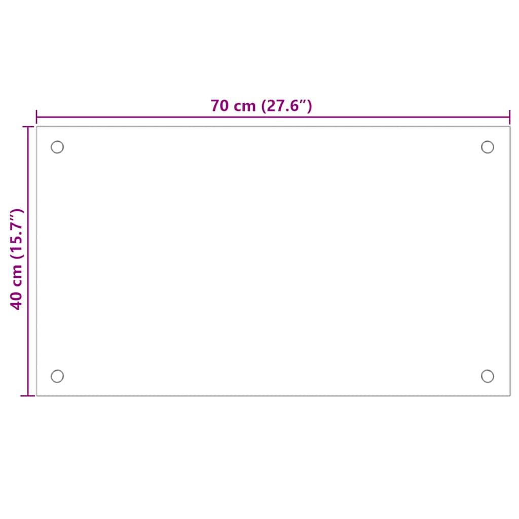 Kitchen Backsplash Transparent 70x40 cm Tempered Glass