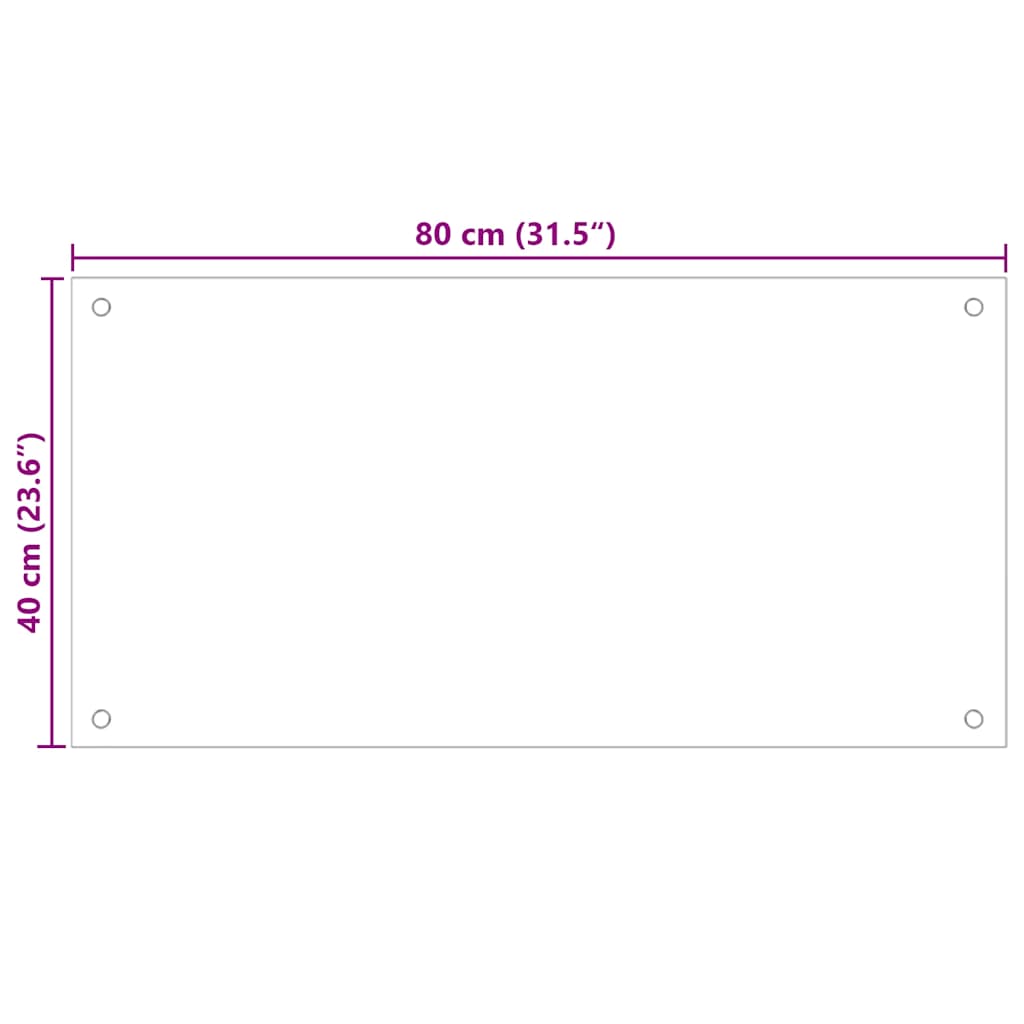 Kitchen Backsplash Transparent 80x40 cm Tempered Glass