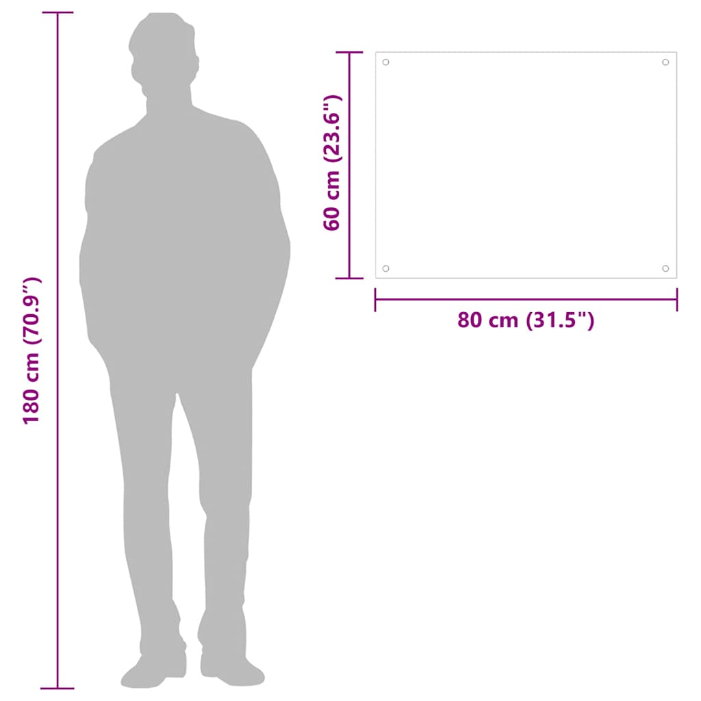 Kitchen Backsplash Transparent 80x60 cm Tempered Glass