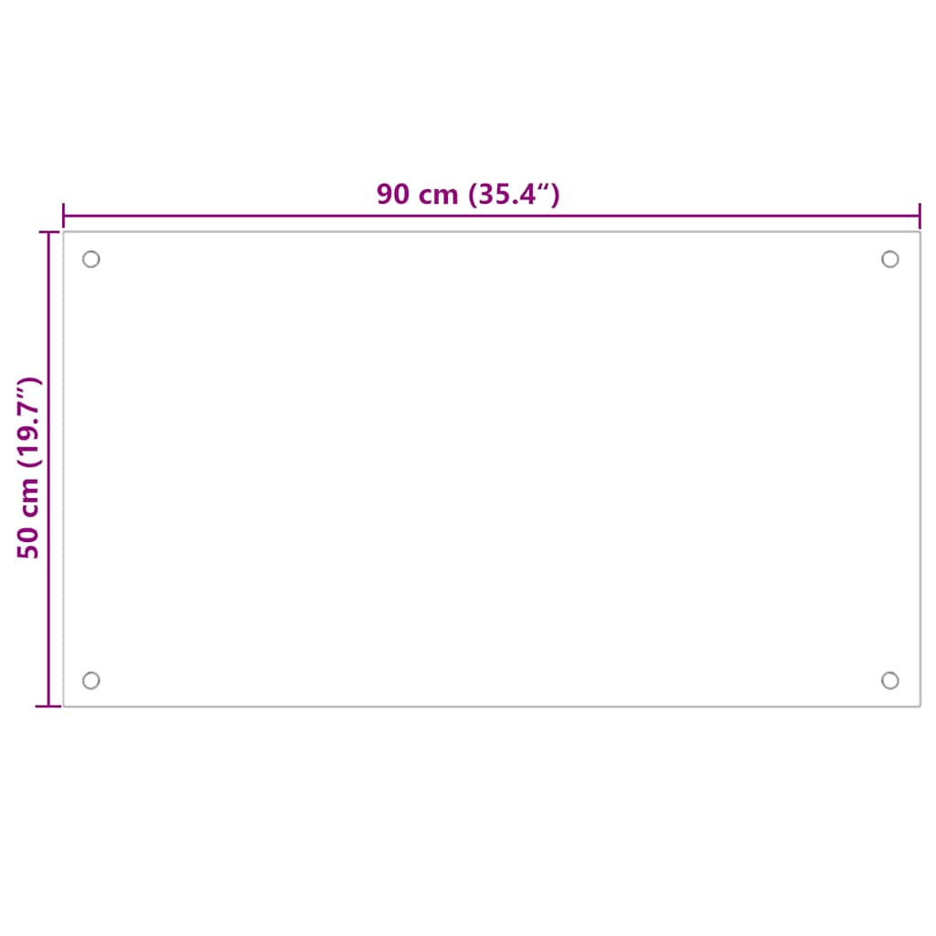 Kitchen Backsplash Transparent 90x50 cm Tempered Glass