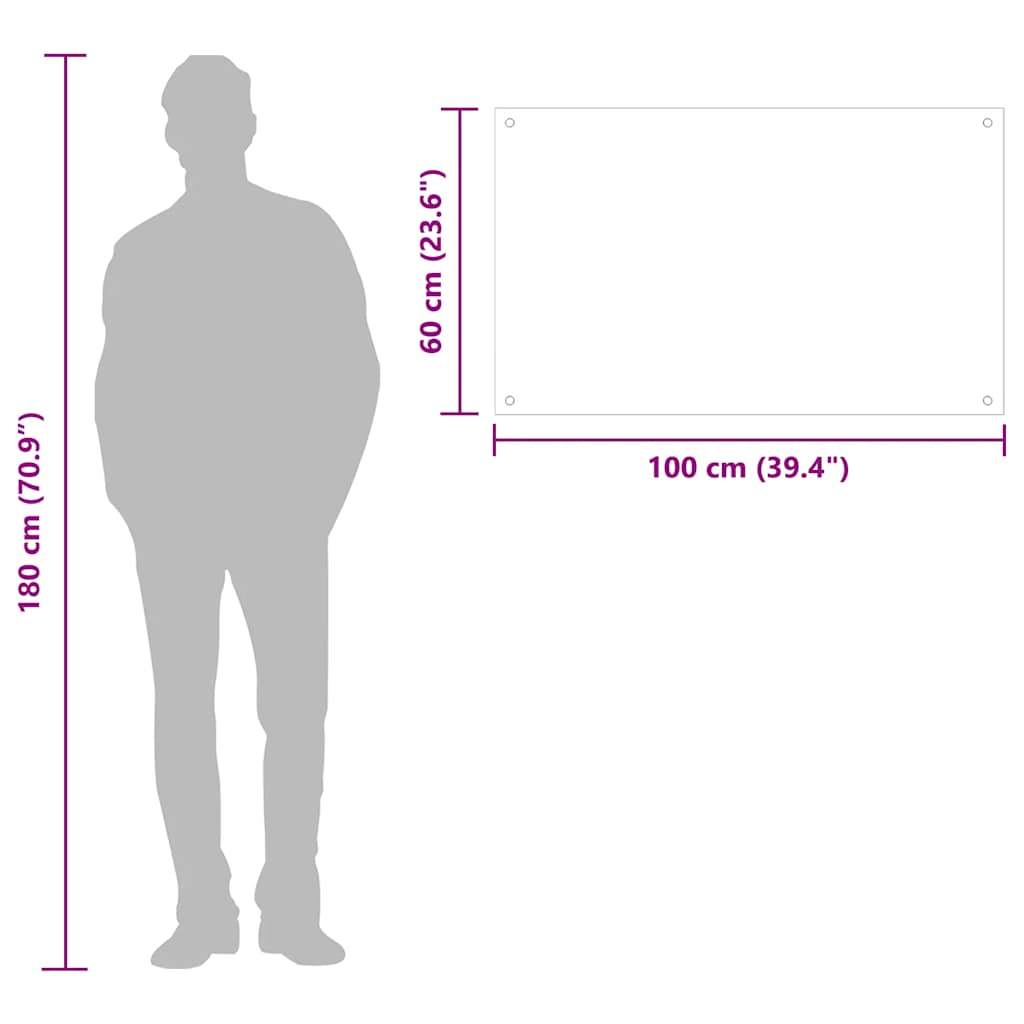 Kitchen Backsplash Transparent 100x60 cm Tempered Glass