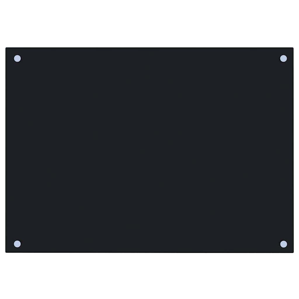 Kitchen Backsplash Black 70x50 cm Tempered Glass