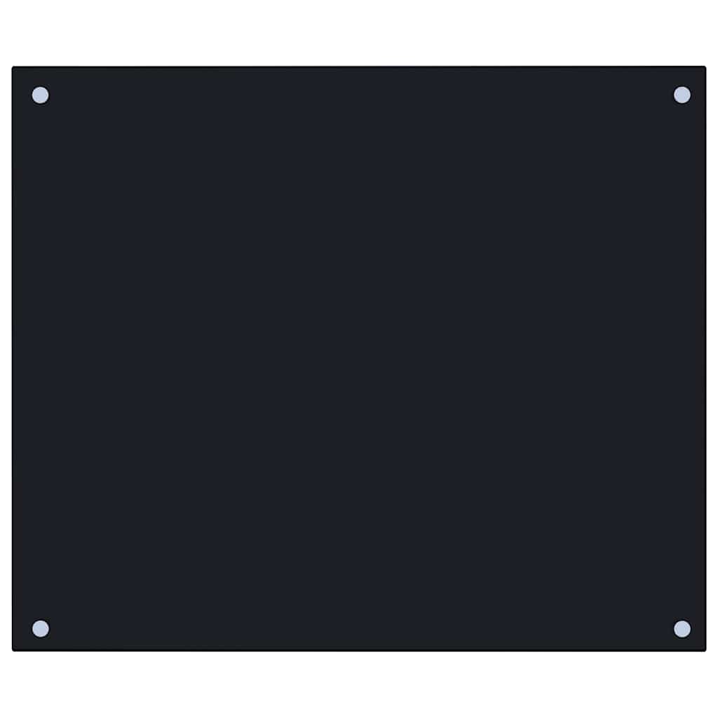 Kitchen Backsplash Black 70x60 cm Tempered Glass