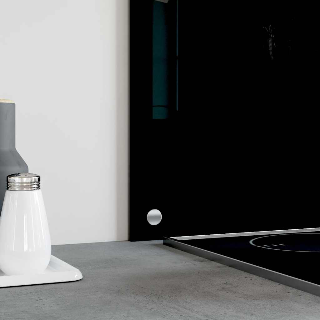 Kitchen Backsplash Black 80x50 cm Tempered Glass