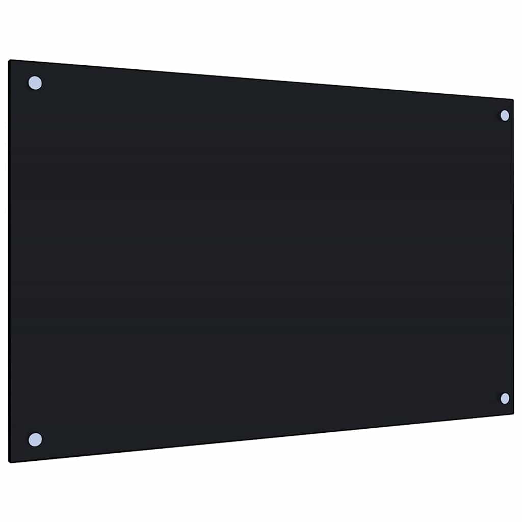Kitchen Backsplash Black 80x50 cm Tempered Glass