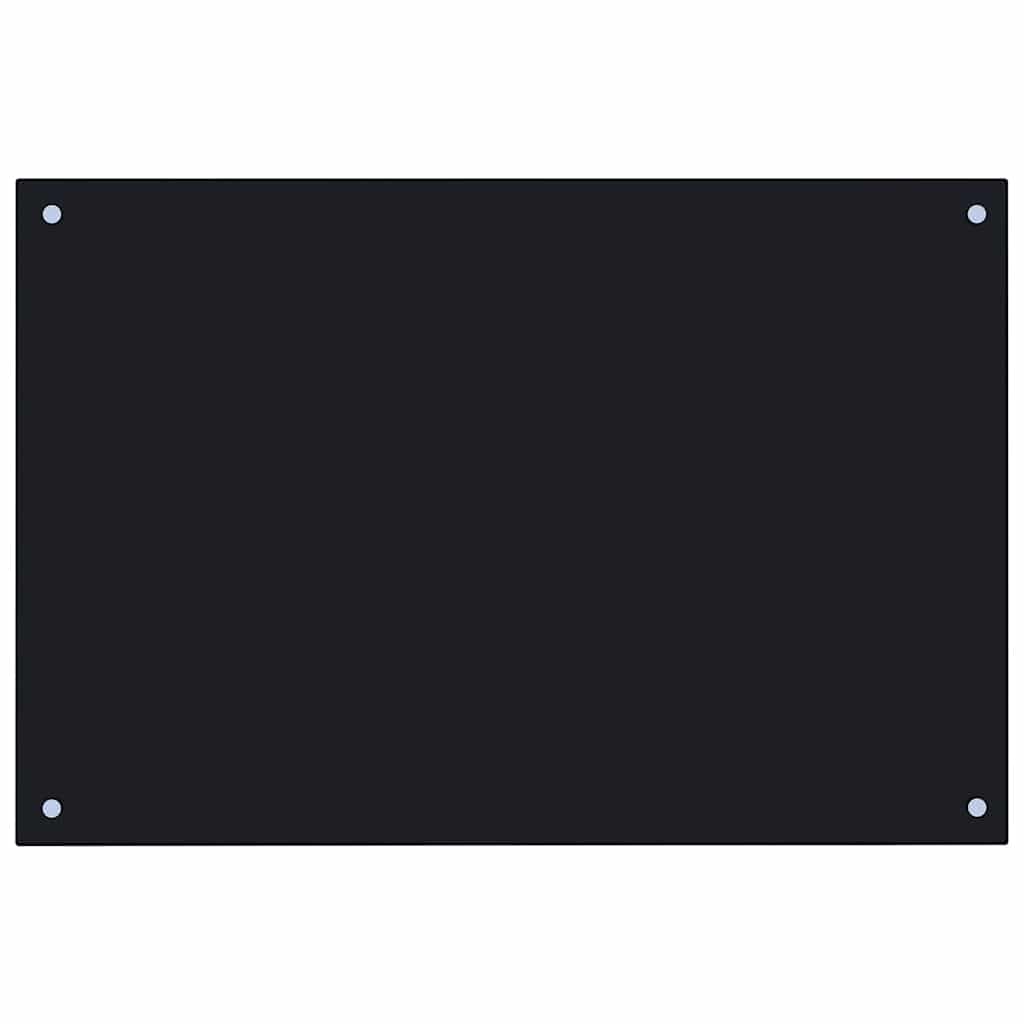Kitchen Backsplash Black 90x50 cm Tempered Glass