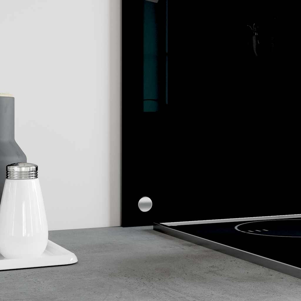 Kitchen Backsplash Black 90x50 cm Tempered Glass