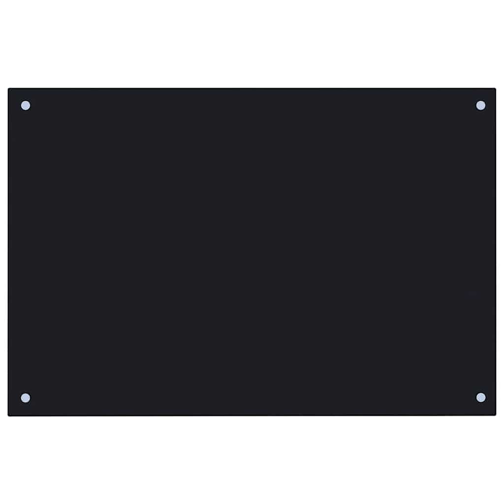 Kitchen Backsplash Black 90x60 cm Tempered Glass