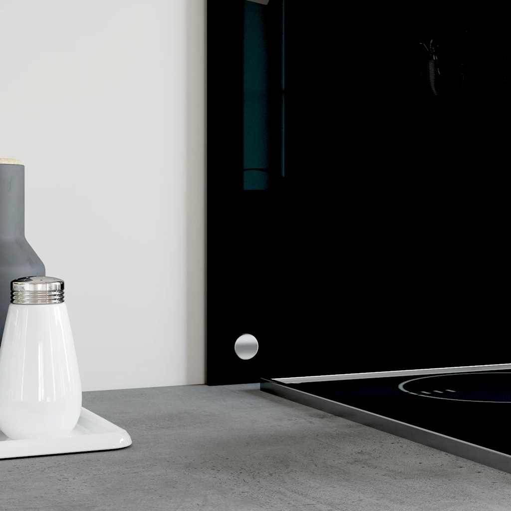 Kitchen Backsplash Black 90x60 cm Tempered Glass