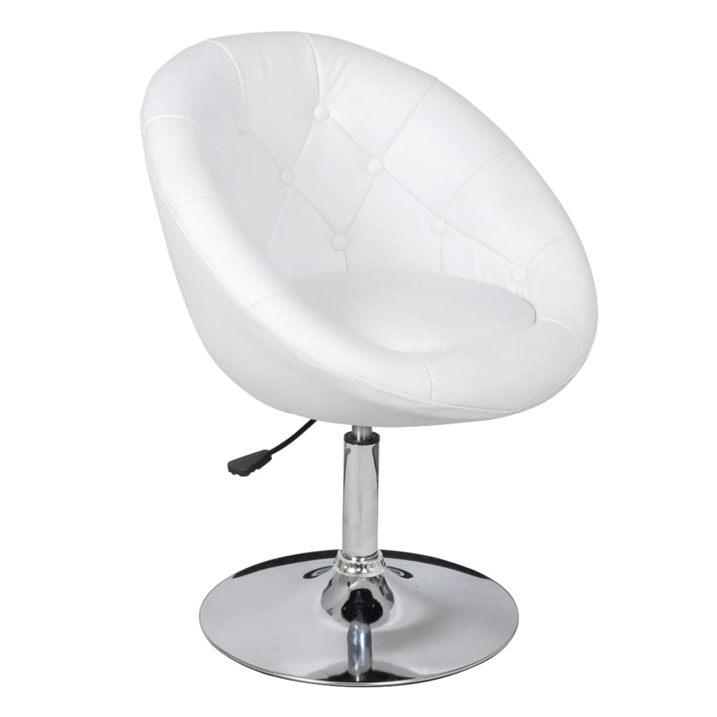 Bar Stool White Faux Leather