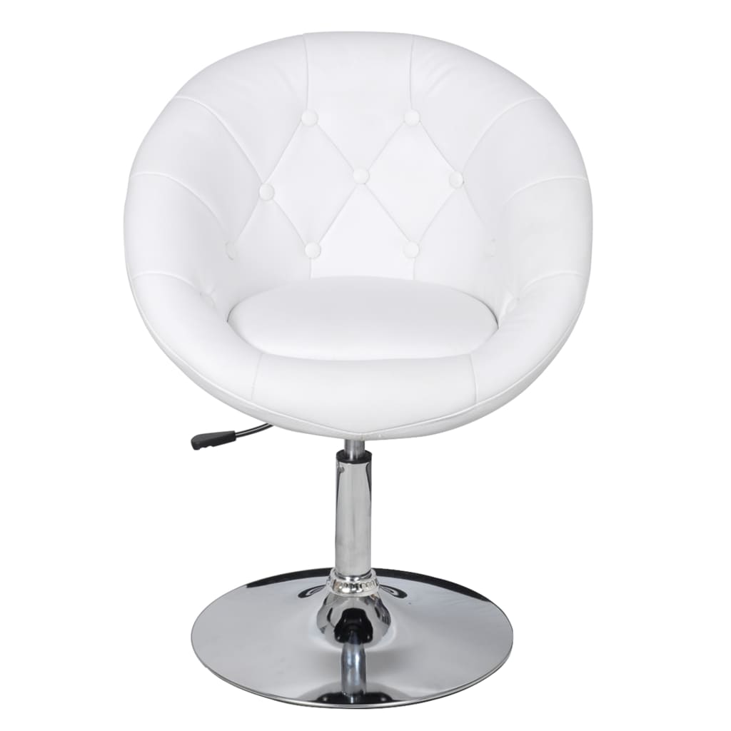 Bar Stool White Faux Leather