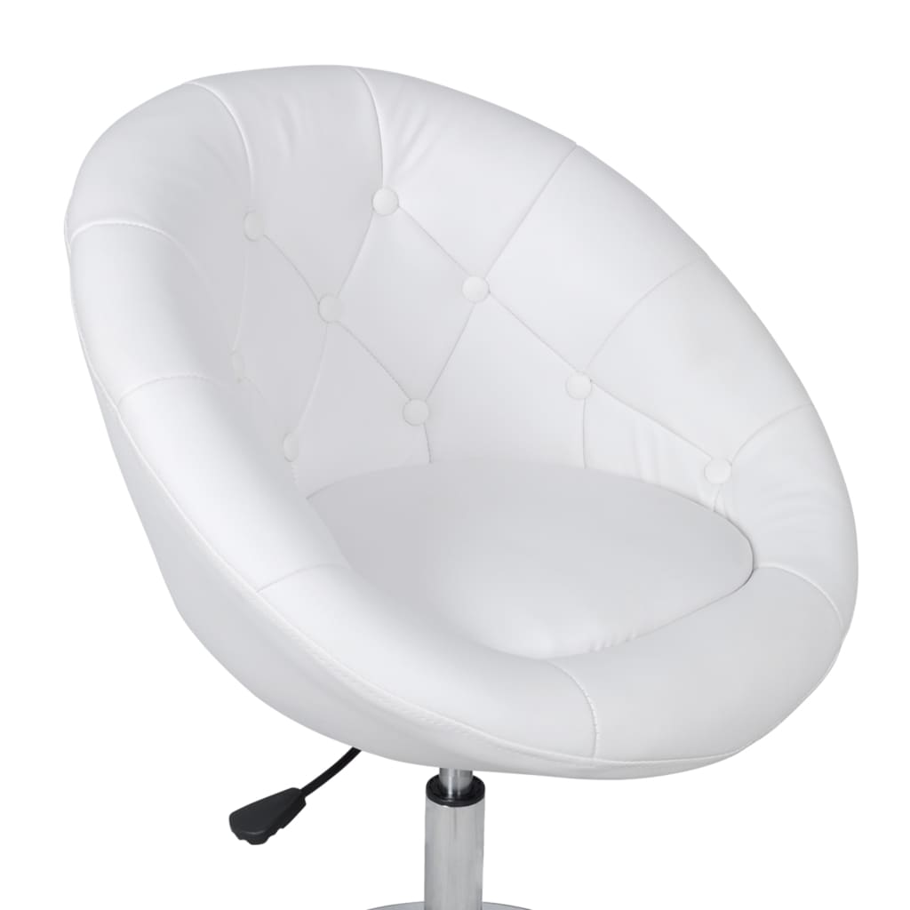 Bar Stool White Faux Leather