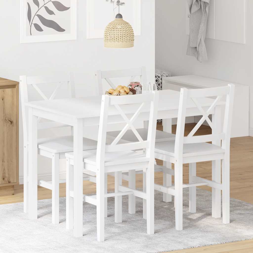 5 Piece Dining Set White