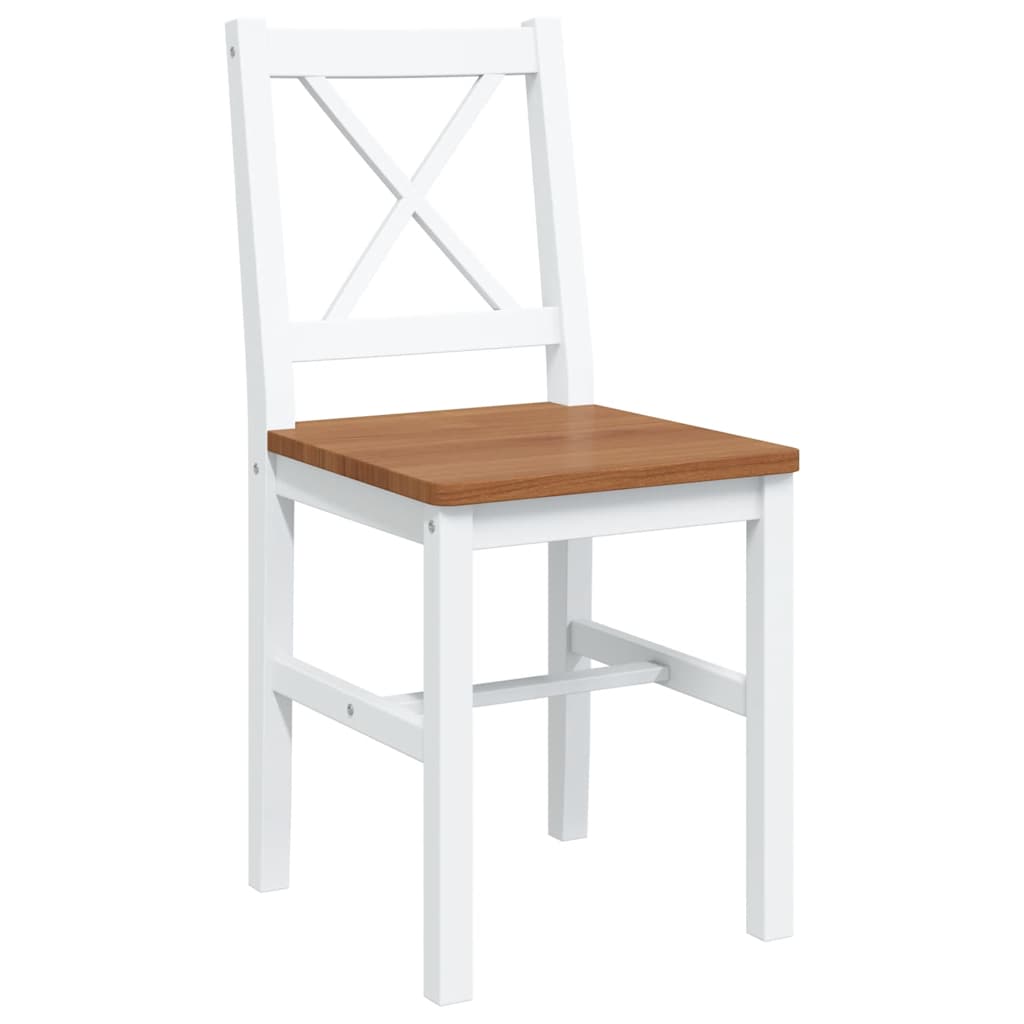 5 Piece Dining Set Brown and White